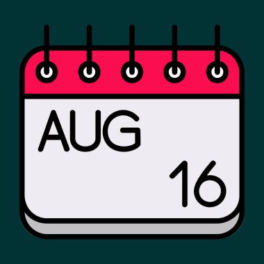 Ağustos simgesi, vektör illüstrasyonu basit tasarım