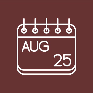 Ağustos simgesi, vektör illüstrasyonu basit tasarım