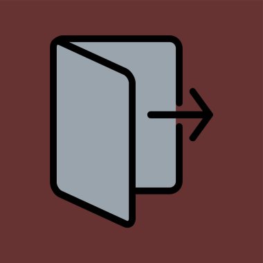 Dışarı Çıkma simgesi, vektör illüstrasyonu basit tasarım