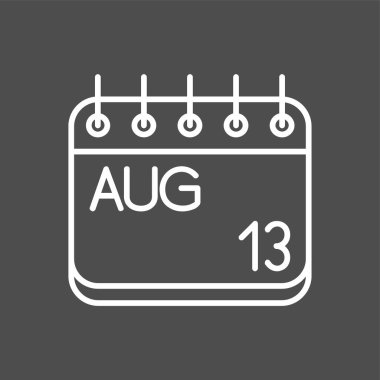 Ağustos simgesi, vektör illüstrasyonu basit tasarım