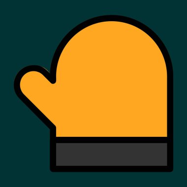 Eldiven simgesi, vektör illüstrasyonu basit tasarım