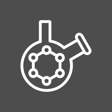 Biyolojik kimya simgesi, vektör illüstrasyonu basit tasarım