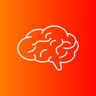 Beyin simgesi, vektör illüstrasyonu basit tasarım