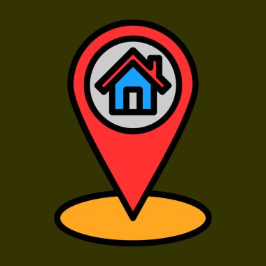 konum pin simgesi, vektör illüstrasyonu basit tasarım