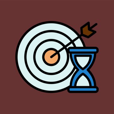 Zaman simgesinde, vektör illüstrasyonu basit tasarım