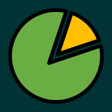 Pasta çizelgesi simgesi, vektör illüstrasyonu basit tasarım