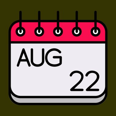 Ağustos simgesi, vektör illüstrasyonu basit tasarım