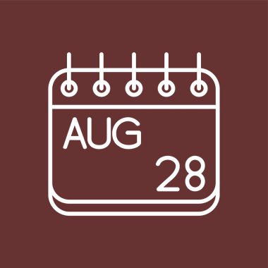 Ağustos simgesi, vektör illüstrasyonu basit tasarım