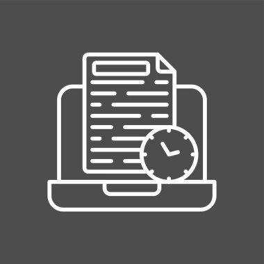 Çalışma Saati simgesi, vektör illüstrasyonu basit tasarım