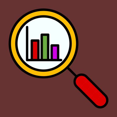 büyütme cam simgesi, vektör illüstrasyonu basit tasarım