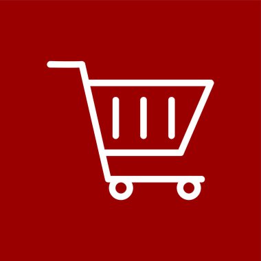 Alışveriş arabası simgesi, vektör çizimi basit tasarım