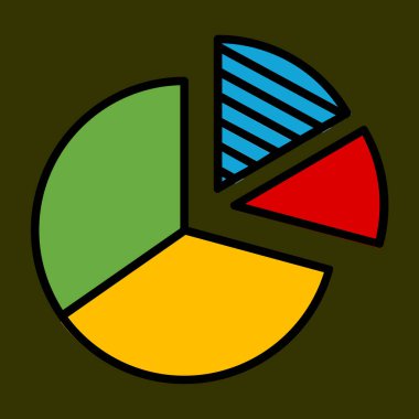 Pasta çizelgesi simgesi, vektör illüstrasyonu basit tasarım