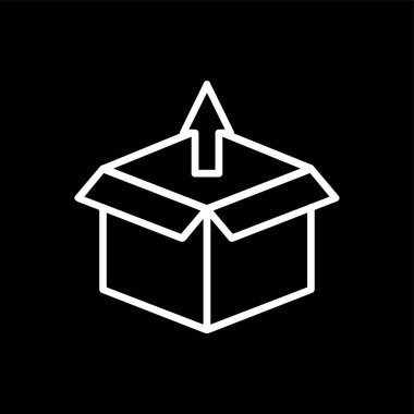 Teslimat kutusu simgesi, vektör illüstrasyonu basit tasarım