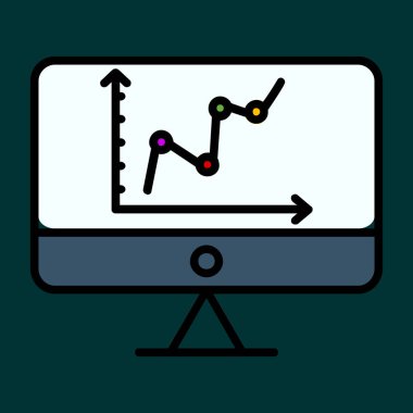 Grafiksel Temsil simgesi, vektör illüstrasyonu basit tasarım