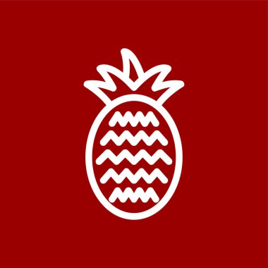 ananas simgesi, vektör illüstrasyonu basit tasarım