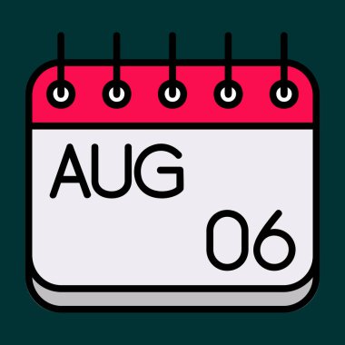 Ağustos simgesi, vektör illüstrasyonu basit tasarım