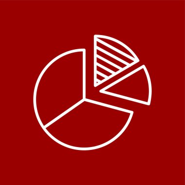 Pasta çizelgesi simgesi, vektör illüstrasyonu basit tasarım