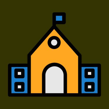 okul simgesi, vektör illüstrasyonu basit tasarım