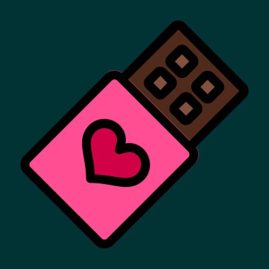 Çikolata ikonu, vektör illüstrasyonu basit tasarım