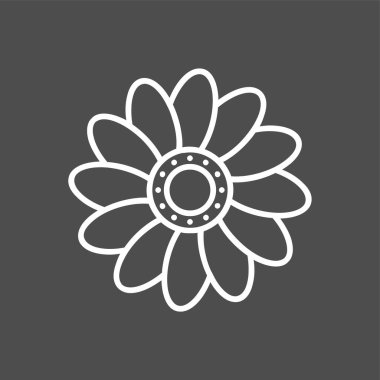 Daisy simgesi, vektör illüstrasyonu basit tasarım