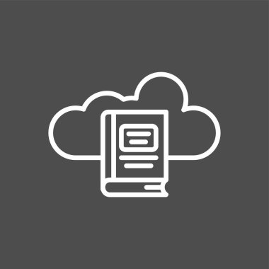 Bulut Öğrenme simgesi, vektör illüstrasyonu basit tasarım