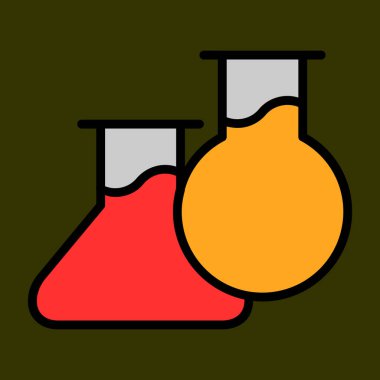 test tüpleri simgesi, vektör illüstrasyonu basit tasarım