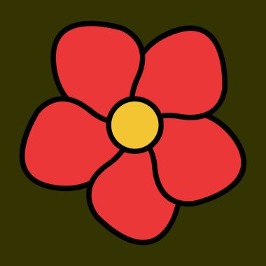 çiçek simgesi, vektör illüstrasyonu basit tasarım