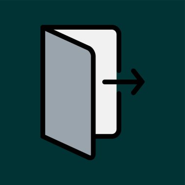 Çıkış simgesi, vektör illüstrasyonu basit tasarım