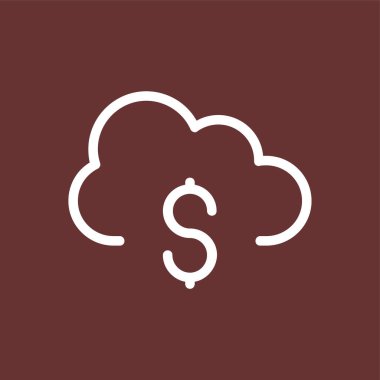 Bulut bankacılık simgesi, vektör illüstrasyonu basit tasarım