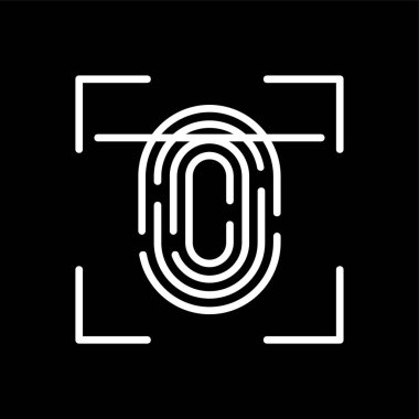 parmak izi tarama simgesi, vektör illüstrasyon basit tasarım