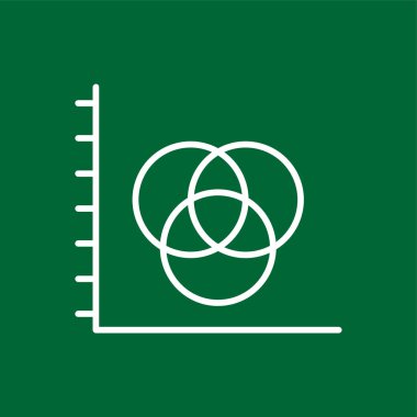 Venn Diyagram simgesi, vektör illüstrasyonu basit tasarım