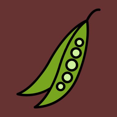 Bezelye simgesi, vektör illüstrasyonu basit tasarım