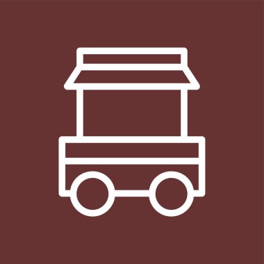 yemek arabası simgesi, vektör illüstrasyonu basit tasarım