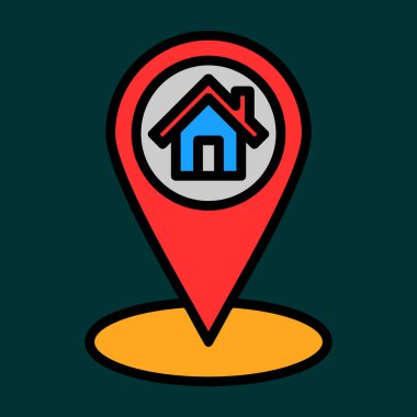 konum pin simgesi, vektör illüstrasyonu basit tasarım