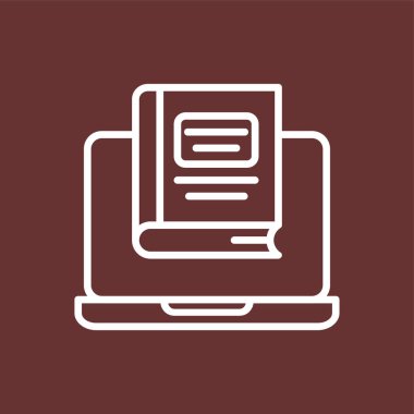 E - Simge öğrenme, vektör illüstrasyonu basit tasarım