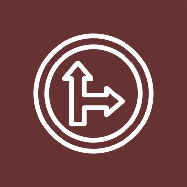 Düz veya Sağdan git, vektör illüstrasyonu basit tasarım