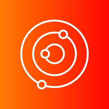 Güneş sistemi simgesi, vektör illüstrasyonu basit tasarım