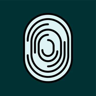 parmak izi simgesi, vektör illüstrasyonu basit tasarım