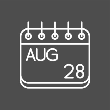 Ağustos simgesi, vektör illüstrasyonu basit tasarım