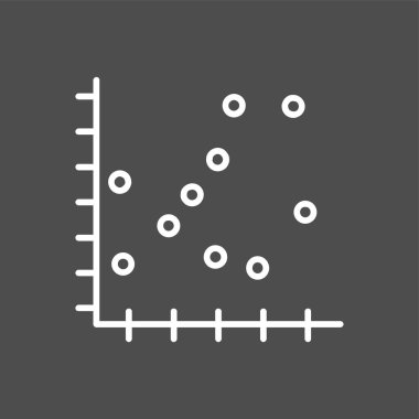 Scatter Çizim simgesi, vektör illüstrasyonu basit tasarım