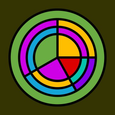 Radar Turta Çizelgesi simgesi, vektör illüstrasyonu basit tasarım