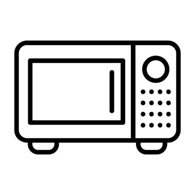 mikrodalga vektörü ince çizgi simgesi