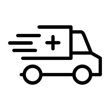 ambulans vektörü ince çizgi simgesi