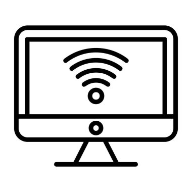 internet vektörü ince çizgi simgesi