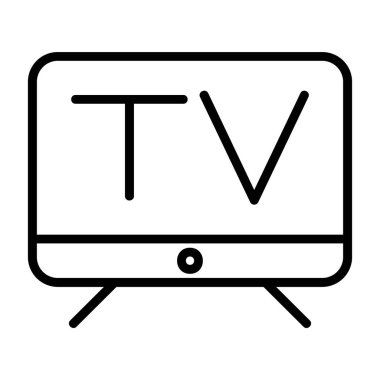 TV vektör çizgisi simgesi dekoru