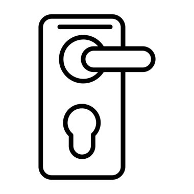 vektör ince çizgi simgesini kilitle