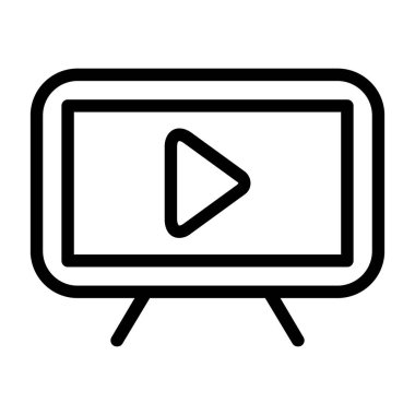 video vektörü ince çizgi simgesi