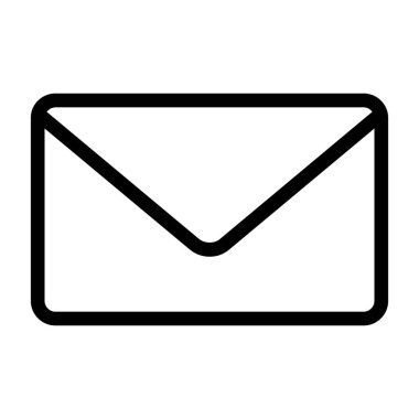 Beyaz arkaplanda zarf simgesi izole edildi, Vektör illüstrasyonu