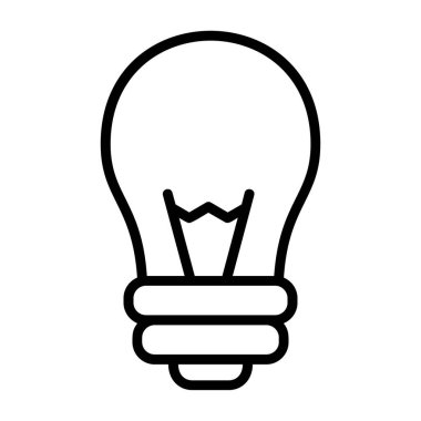 ampul vektörü ince çizgi simgesi