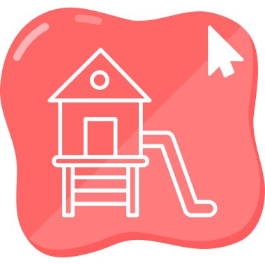 Oyun parkı. Web simgesi basit illüstrasyon